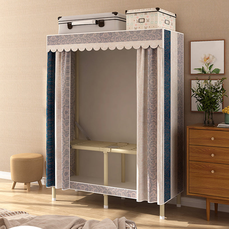 Contemporary Style Wardrobe Armoire Steel Frame Wardrobe for Bedroom
