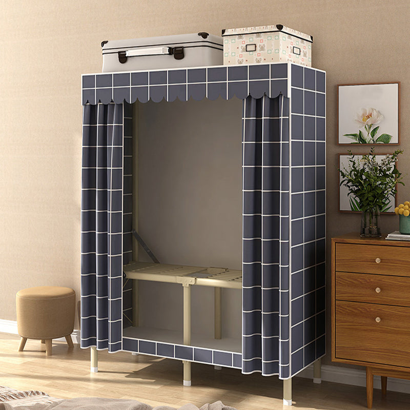 Contemporary Style Wardrobe Armoire Steel Frame Wardrobe for Bedroom