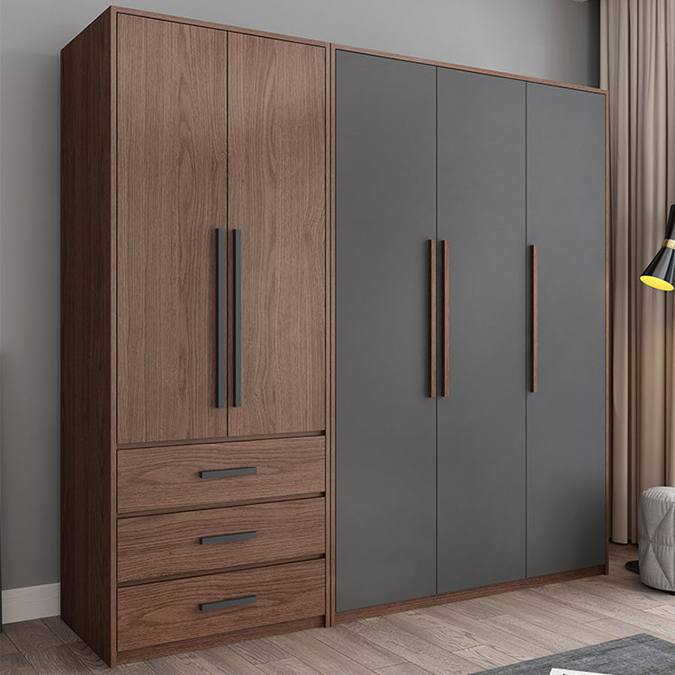 Contemporary Wardrobe with Garment Rod Engineered Wood Wardrobe Closet