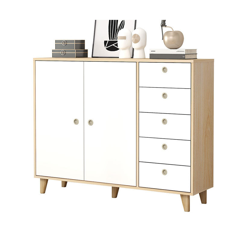 Contemporary Side Board Engineered Wood Sideboard with Oak Wood Leg for Dining Room