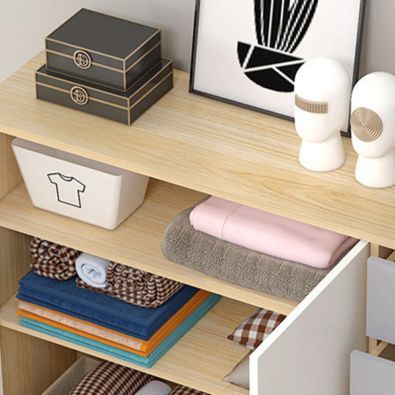 Contemporary Side Board Engineered Wood Sideboard with Oak Wood Leg for Dining Room