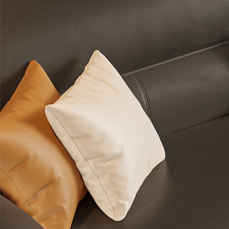 Contemporary Dark Gray Sewn Pillow Back Flared Arm Stationary Sofa