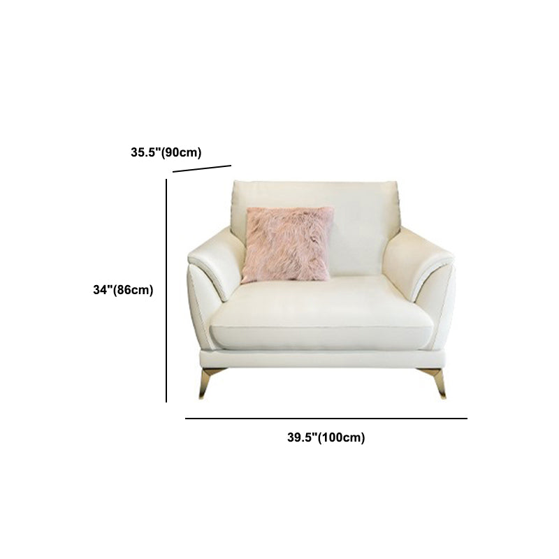 Stain Resistant Leather Contemporary Standard Settee Bench in White