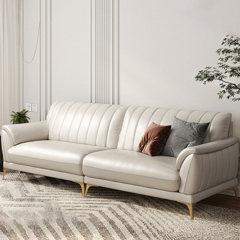 Leather Stain Resistant Sofa Contemporary Standard Pillow Top Arm Settee Couch