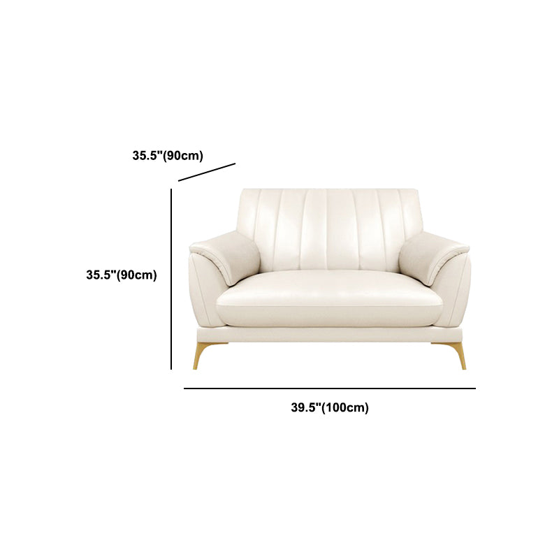 Leather Stain Resistant Sofa Contemporary Standard Pillow Top Arm Settee Couch