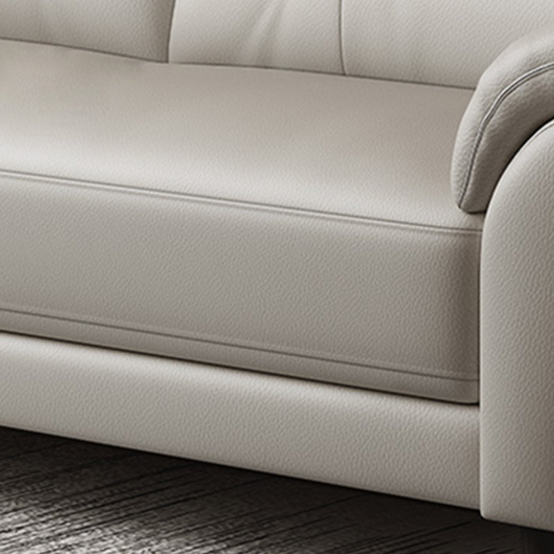 Leather Contemporary Pillow Top Arm Stain Resistant Settee Couch in White