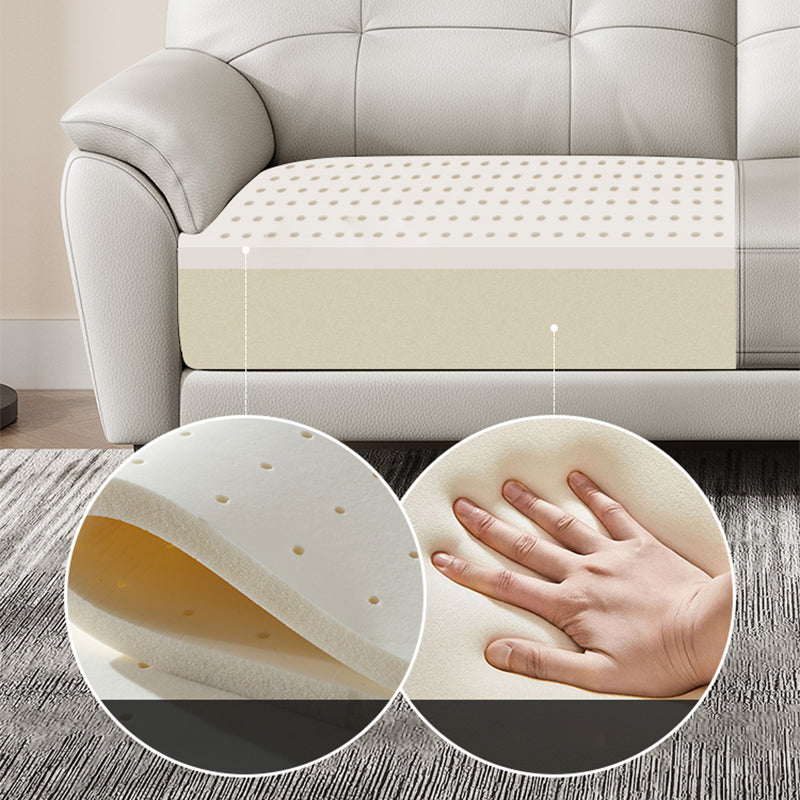 Leather Contemporary Pillow Top Arm Stain Resistant Settee Couch in White