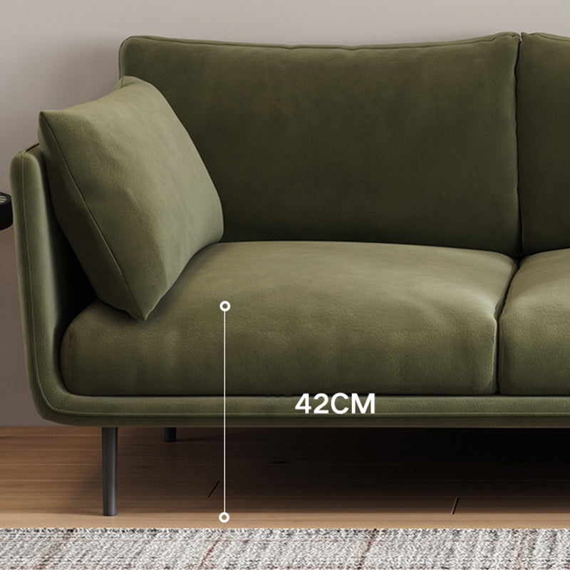 Contemporary Sofa CouchStandard Square Arm Settee Bench with Pillows