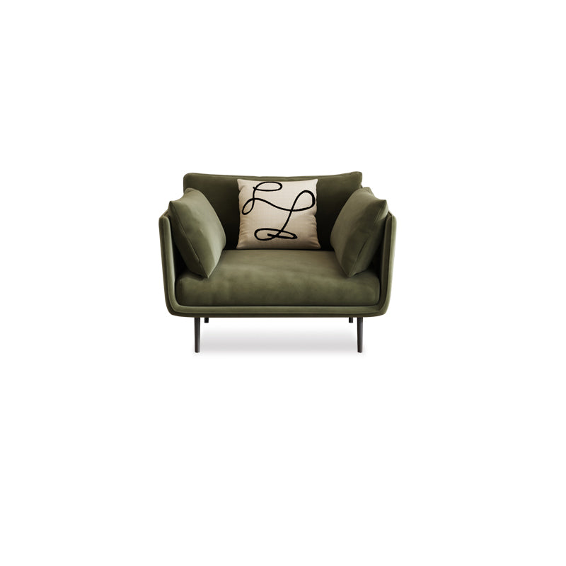 Contemporary Sofa CouchStandard Square Arm Settee Bench with Pillows