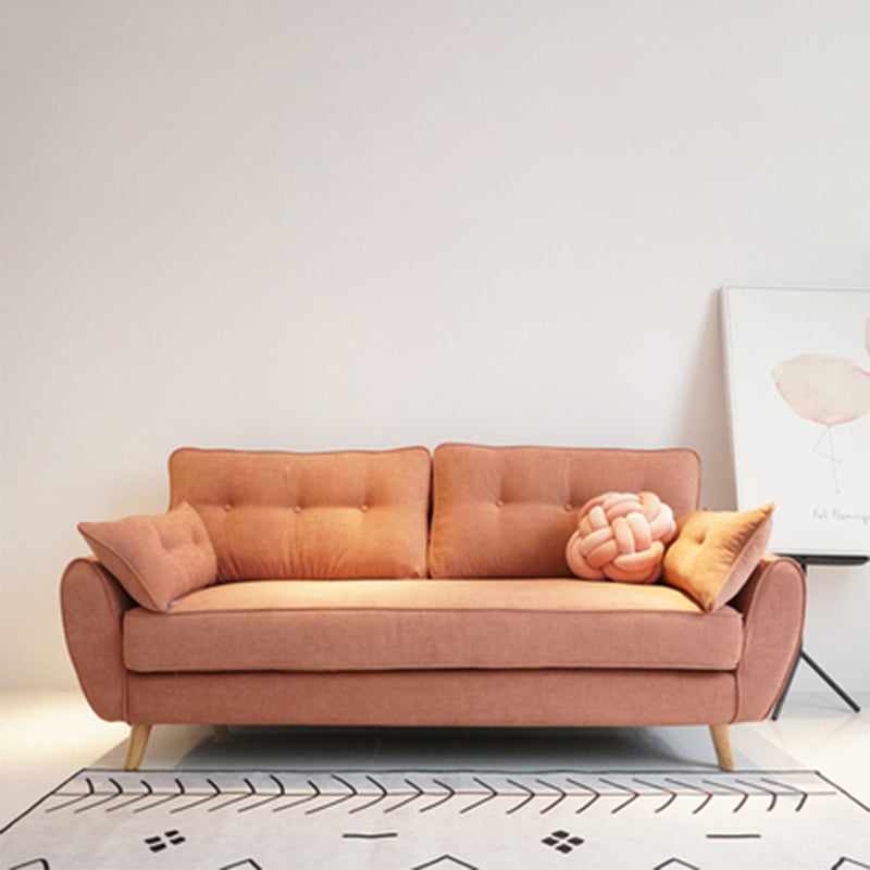 Contemporary Standard Sofa Set Flared Arm Settee Bench with Pillows