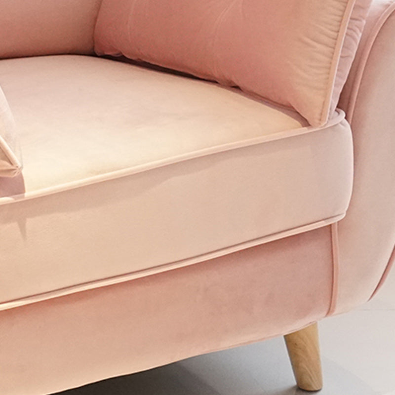 Contemporary Standard Sofa Set Flared Arm Settee Bench with Pillows
