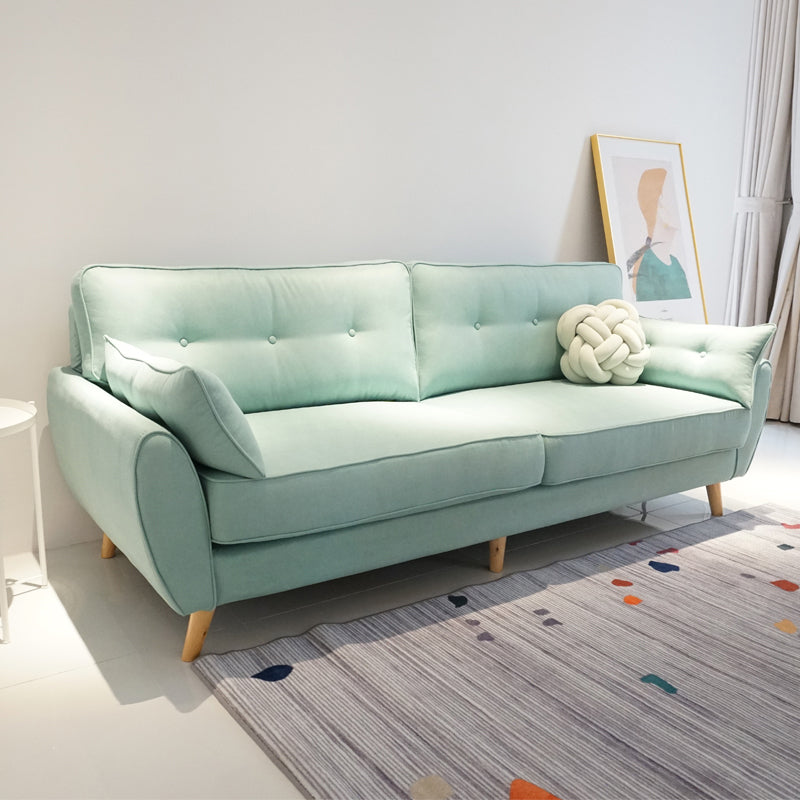 Contemporary Standard Sofa Set Flared Arm Settee Bench with Pillows