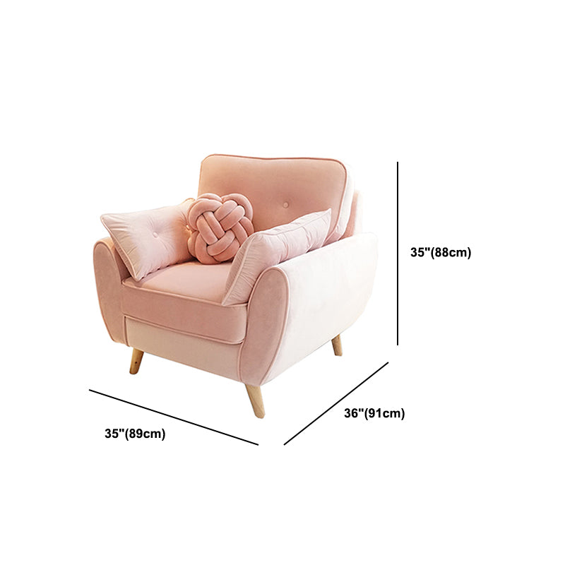 Contemporary Standard Sofa Set Flared Arm Settee Bench with Pillows