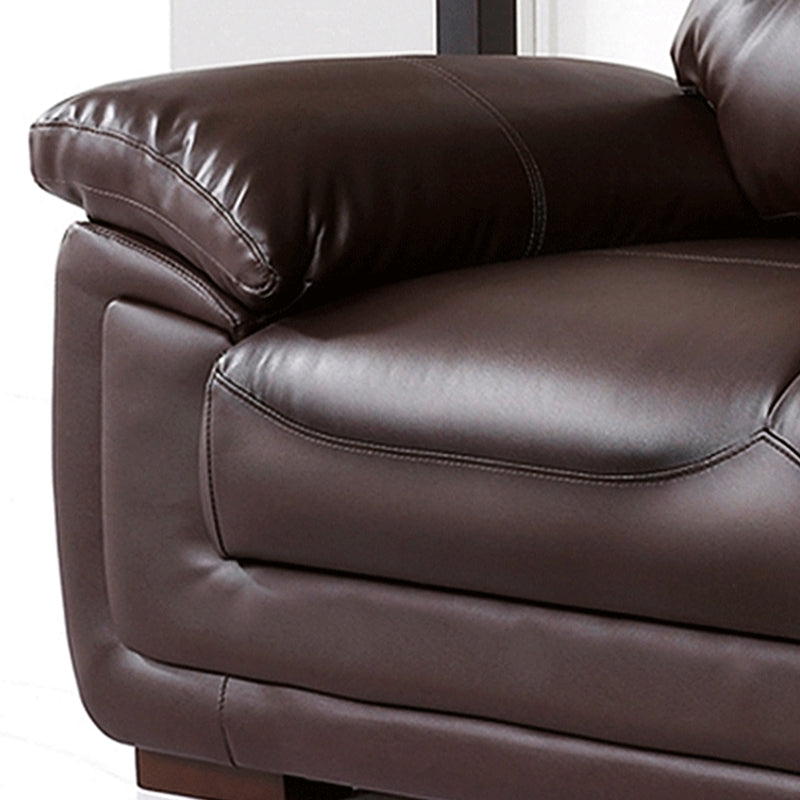 Contemporary Dark Brown Sewn Pillow Back Standard Pillow Top Arm Sofa