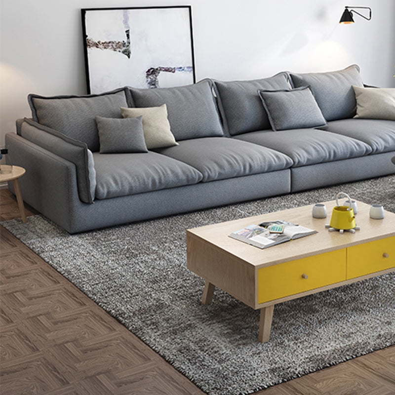 Nordic Square Arm Sofa & Chaise Loose Back Cushions Sofa - 26.77" H