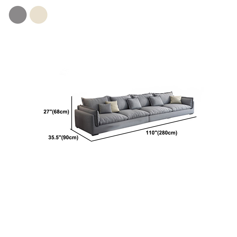 Nordic Square Arm Sofa & Chaise Loose Back Cushions Sofa - 26.77" H