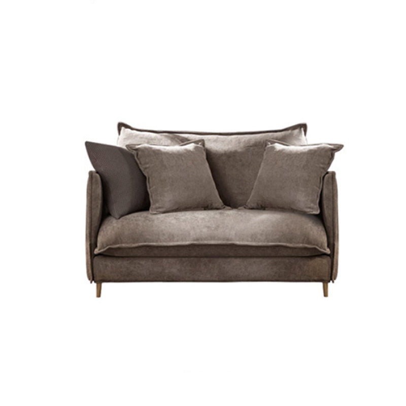 Linen Square Arm Sofa & Chaise with Reversible Modern Cushions Loose Back Sofa