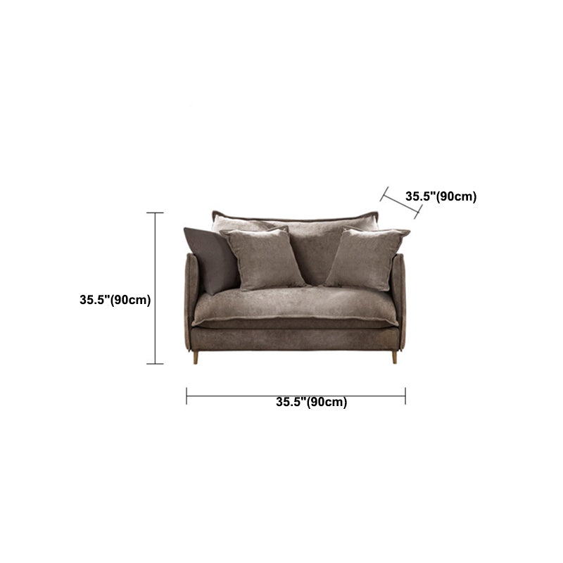 Linen Square Arm Sofa & Chaise with Reversible Modern Cushions Loose Back Sofa