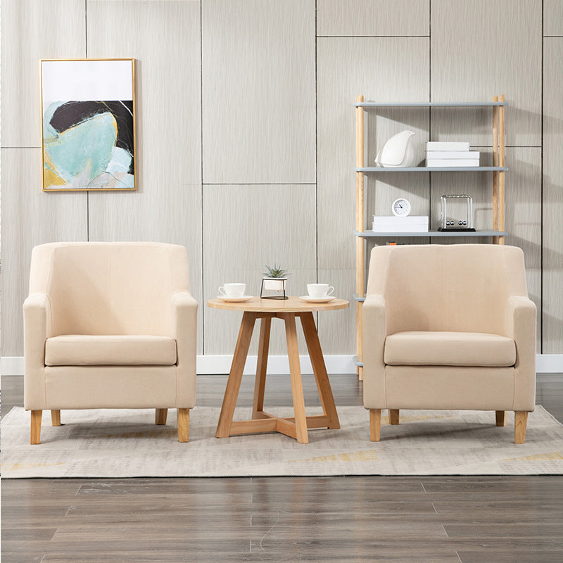 27.55" W Velvet Arm Chair Basic 4 Legs Accent Chair with Tight Back and Square Arms