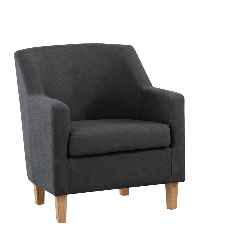 27.55" W Velvet Arm Chair Basic 4 Legs Accent Chair with Tight Back and Square Arms