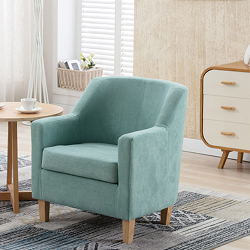 27.55" W Velvet Arm Chair Basic 4 Legs Accent Chair with Tight Back and Square Arms