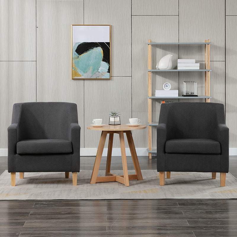 27.55" W Velvet Arm Chair Basic 4 Legs Accent Chair with Tight Back and Square Arms