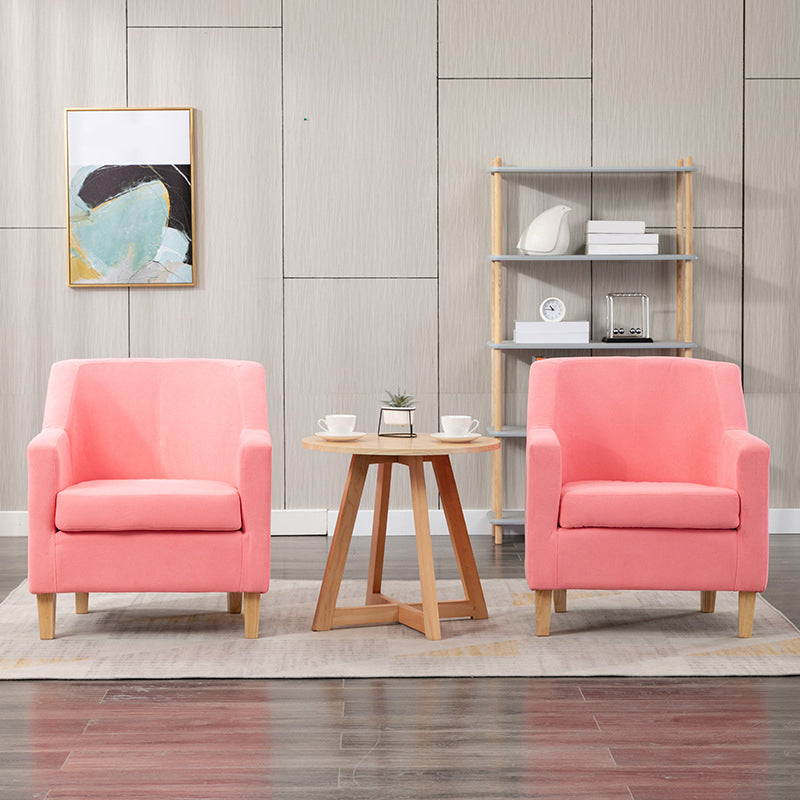 27.55" W Velvet Arm Chair Basic 4 Legs Accent Chair with Tight Back and Square Arms