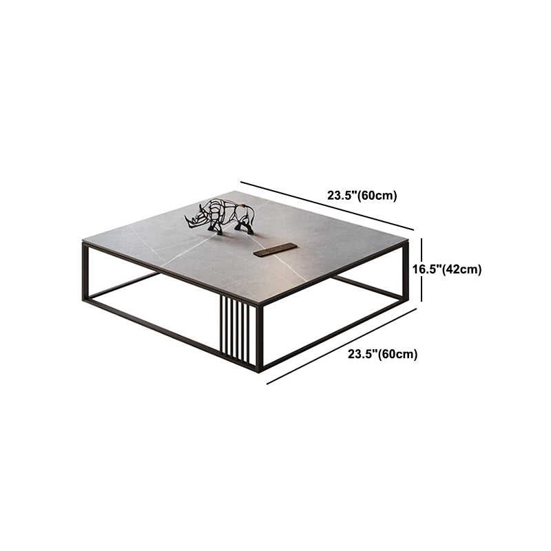 Glam 16.5" H Rectangle/Square Slate Coffee Table Steel Frame Cocktail Table