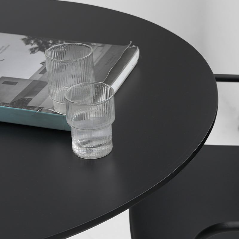 Modern Style with Pedestal Base Round Wooden Table Coffee Table