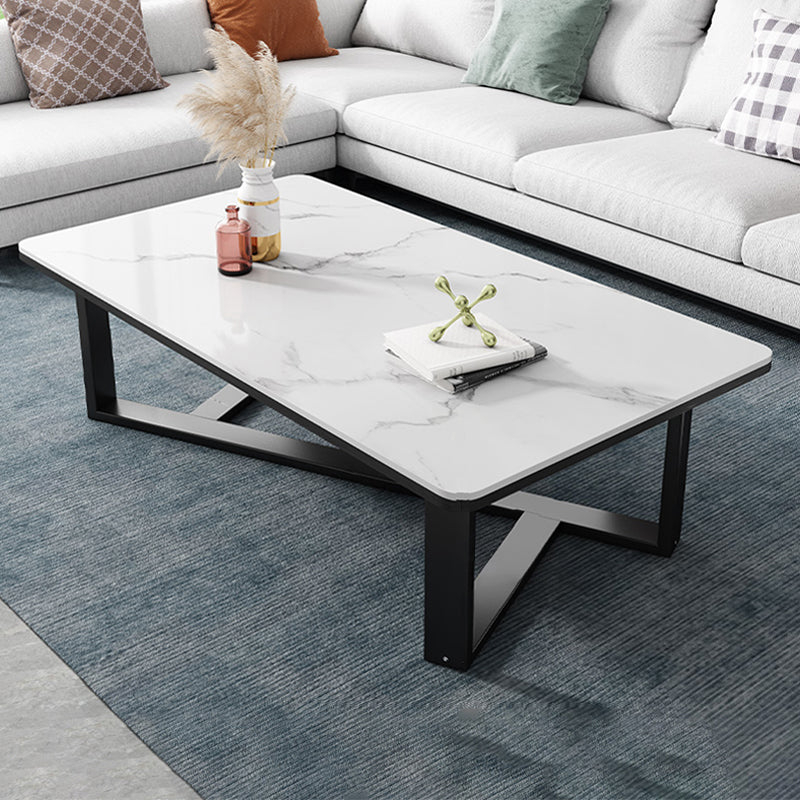 Single Coffee Table Slate Rectangular Coffee Table for Living Room
