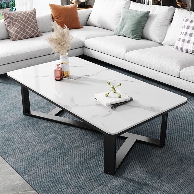 Single Coffee Table Slate Rectangular Coffee Table for Living Room