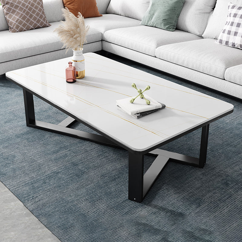 Single Coffee Table Slate Rectangular Coffee Table for Living Room