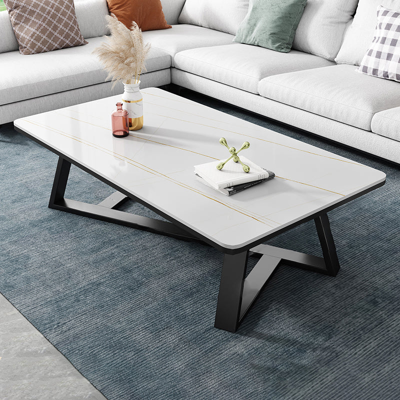 Single Coffee Table Slate Rectangular Coffee Table for Living Room