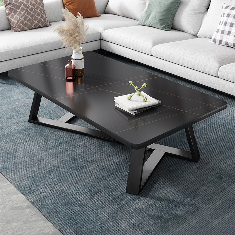 Single Coffee Table Slate Rectangular Coffee Table for Living Room