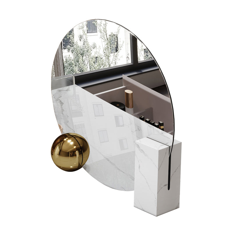 Marble /Acrylic Contemporary Makeup Vanity Set With 2 Drawer for Bedroom
