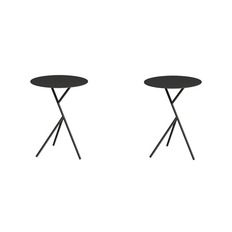 Mid-Century Metal Round Top Side Table 22.8-inch Abstract End Table