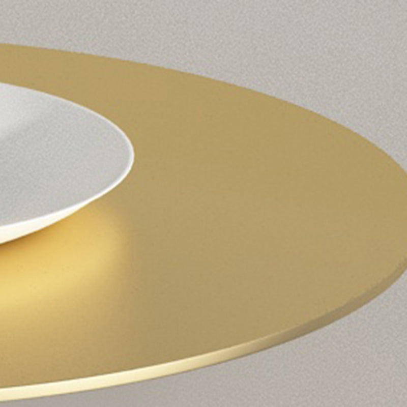 Mid-Century Metal Round Top Side Table 22.8-inch Abstract End Table