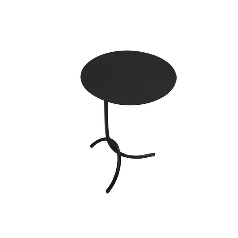 Mid-Century Stainless Steel Round Top Side Table 11-inch Pedestal End Table