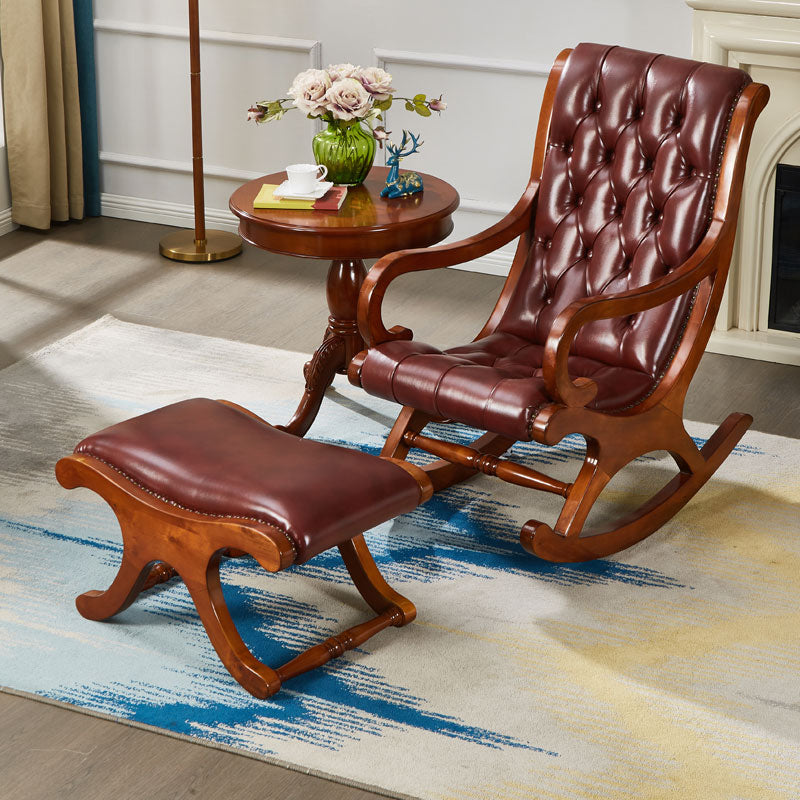 Traditional Solid Wood Round End Table Pedestal Sofa Side Accent Table in Brown