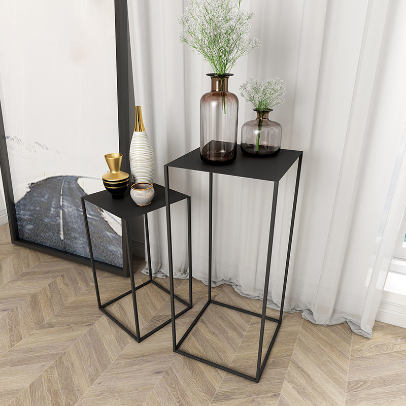 21.6"/29.5" Mid-Century Metal Square Top Side Table Frame End Table