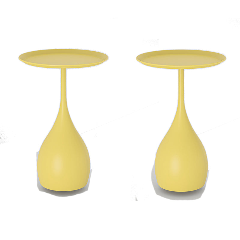 23.6" Tall Mid-Century Metal Round Tray Top Side Table Pedestal End Table