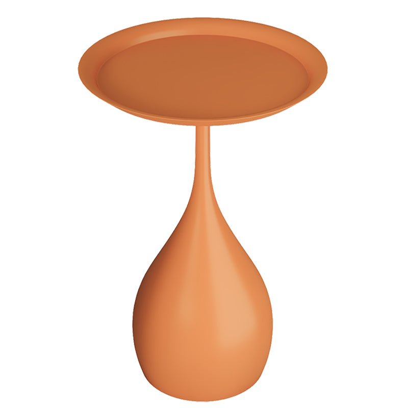 23.6" Tall Mid-Century Metal Round Tray Top Side Table Pedestal End Table