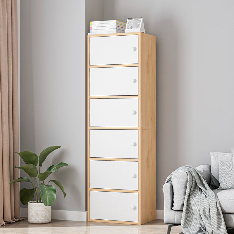 Contemporary Rectangle Wood Side Cabinet with Doors Accent Cabinet