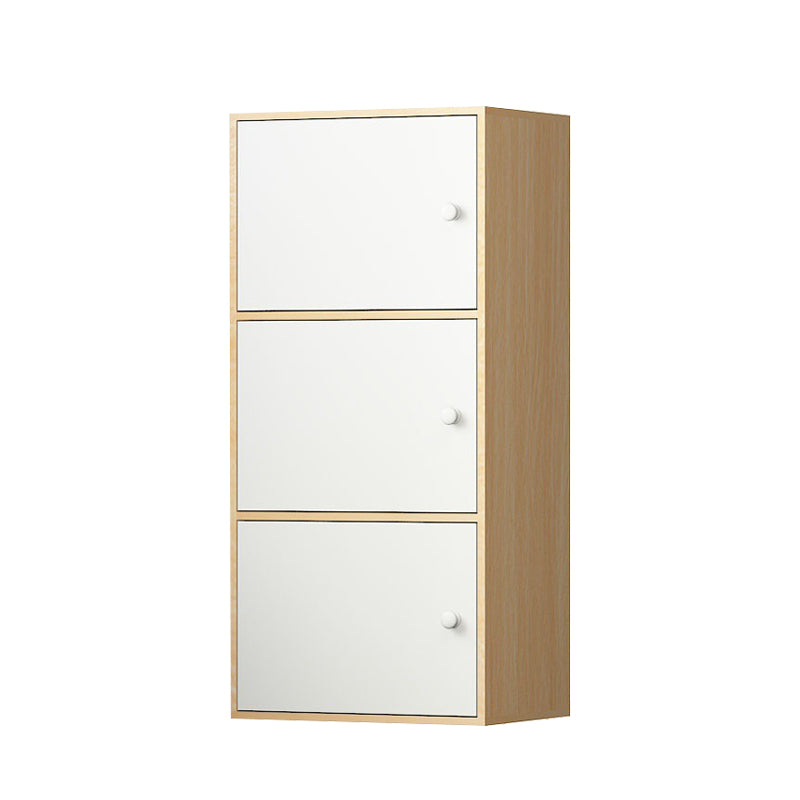 Contemporary Rectangle Wood Side Cabinet with Doors Accent Cabinet