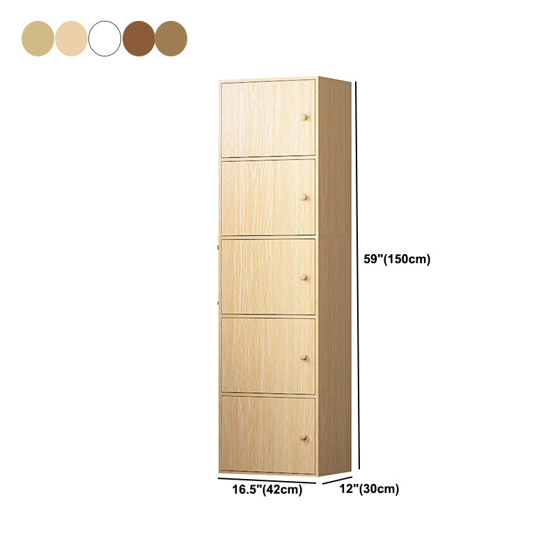 Contemporary Rectangle Wood Side Cabinet with Doors Accent Cabinet