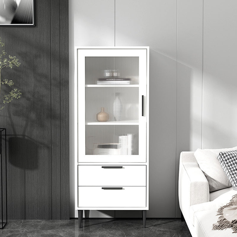 11.8" W Contemporary Bar Pulls Accent Chest in White/ Blue/ Green with Steel Legs