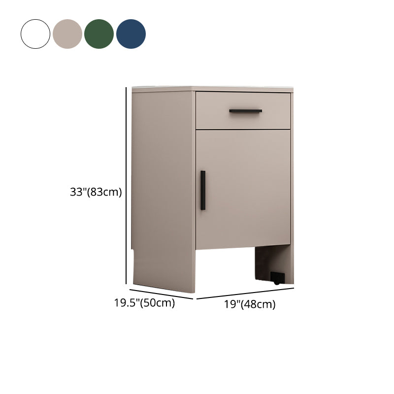 Modern Stone Top Accent Cabinet with Drawer Storage Cabinet 18.9" Long