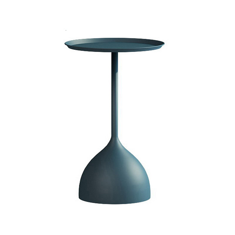 Modern Metallic Pedestal End Table 23.6" Tall Round Side Table