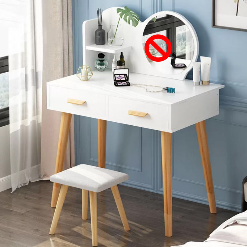 Contemporary Makeup Table With Drawers White/Blue 15.74" W x 28.93" H
