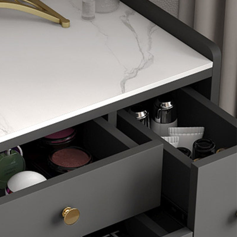 Contemporary Dresser Wooden Makeup Counter With 3 Storage Drawers for Bedroom